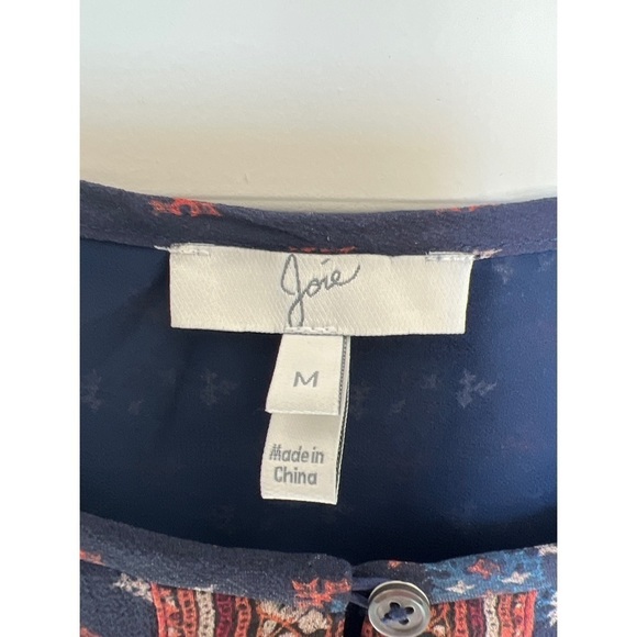 Joie silk flowy boho bohemian top peplum navy blue burgundy - Size M - Picture 4 of 4